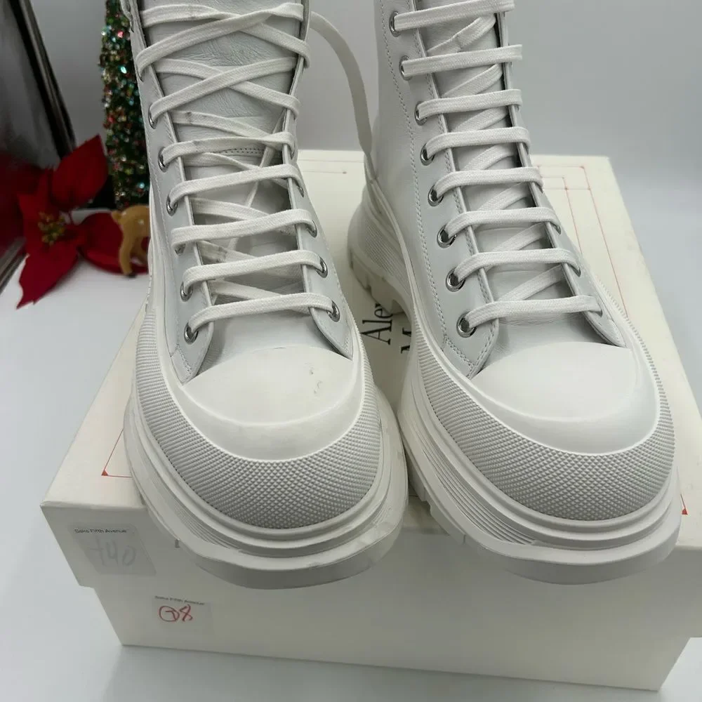 Men’s Alexander, McQueen tread slick high top boots size 46 made in Italy
